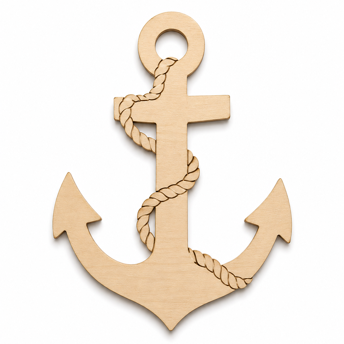 Anchor with Rope laser cut διακοσμητικό στοιχείο άγκυρα με σχοινί από MDF, ακρυλικό και χρυσό καθρέφτη για DIY και μπομπονιέρες | So Cute Cut