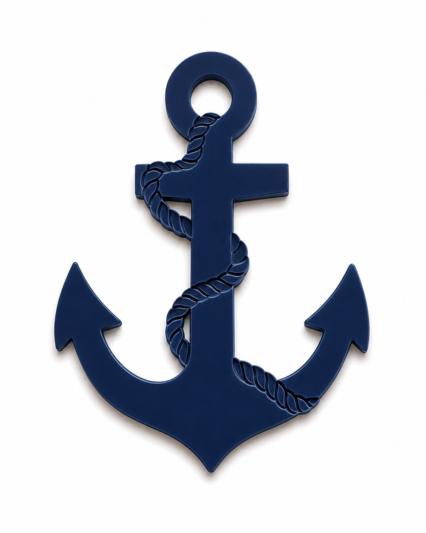 Anchor with Rope laser cut διακοσμητικό στοιχείο άγκυρα με σχοινί από MDF, ακρυλικό και χρυσό καθρέφτη για DIY και μπομπονιέρες | So Cute Cut