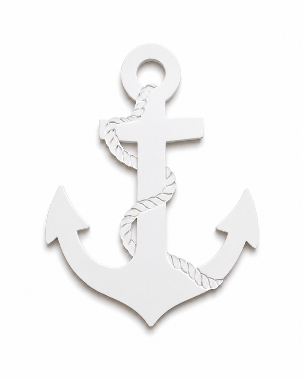 Anchor with Rope laser cut διακοσμητικό στοιχείο άγκυρα με σχοινί από MDF, ακρυλικό και χρυσό καθρέφτη για DIY και μπομπονιέρες | So Cute Cut