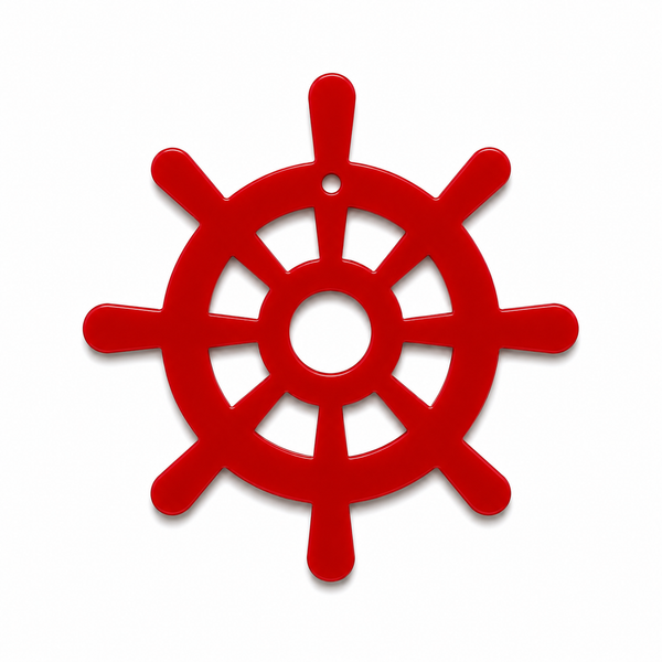 Modern Ship Wheel | Μοντέρνο Ξύλινο & Ακρυλικό Τιμόνι Πλοίου