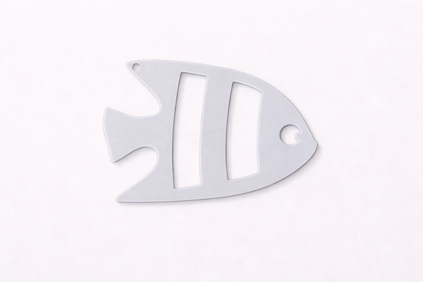 Φιγούρα ψαριού από πλεξιγκλάς με cutouts, laser cut διακοσμητικό στοιχείο 10 εκ για θαλασσινές και DIY κατασκευές