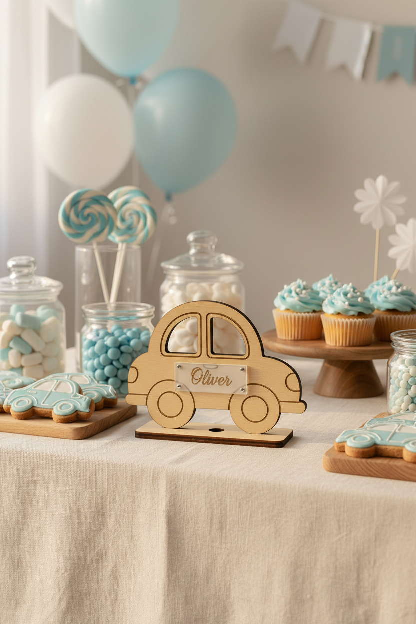 Ξύλινο Παιδικό Αυτοκινητάκι με Χάραξη – Μπεμπέ Edition 🚗🍼 σε σετ 20, 10 & 5 τμχ