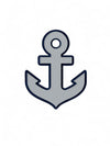 Μαγνητάκι άγκυρα από πλεξιγκλάς σε navy και ασημι ματ

