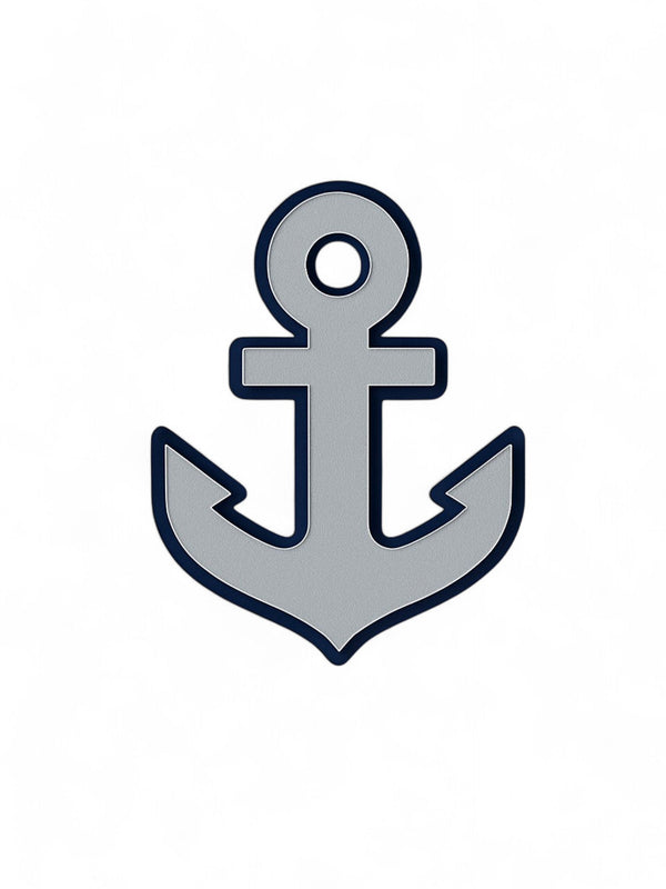 Μαγνητάκι άγκυρα από πλεξιγκλάς σε navy και ασημι ματ

