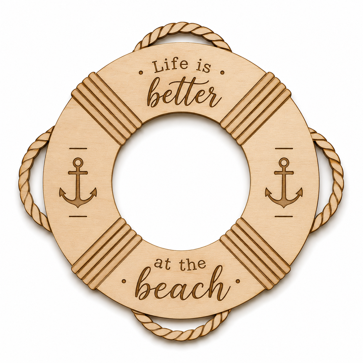 Beach Lifebuoy Sign διακοσμητικό σωσίβιο από MDF για beach house διακόσμηση, summer crafts και ναυτικές δημιουργίες | So Cute Cut