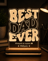 Φωτιστικό LED plexiglass Best Dad Ever με προσωποποιημένη αφιέρωση και χάραξη
