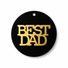 Στρογγυλό plexiglass στοιχείο Best Dad 6cm με χρυσό καθρέφτη σε μαύρο, μπλε και σκούρο γκρι χρώμα για μπρελόκ και χειροποίητες κατασκευές So Cute Cut.