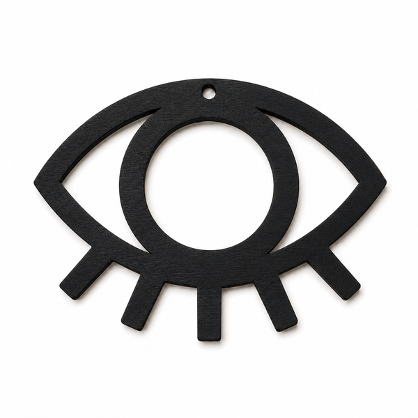 Boho Eye ξύλινο laser cut στοιχείο με βλεφαρίδες και κεντρικό κυκλικό άνοιγμα για DIY λαμπάδες, γούρια και προσωποποιημένες δημιουργίες – So Cute Cut.