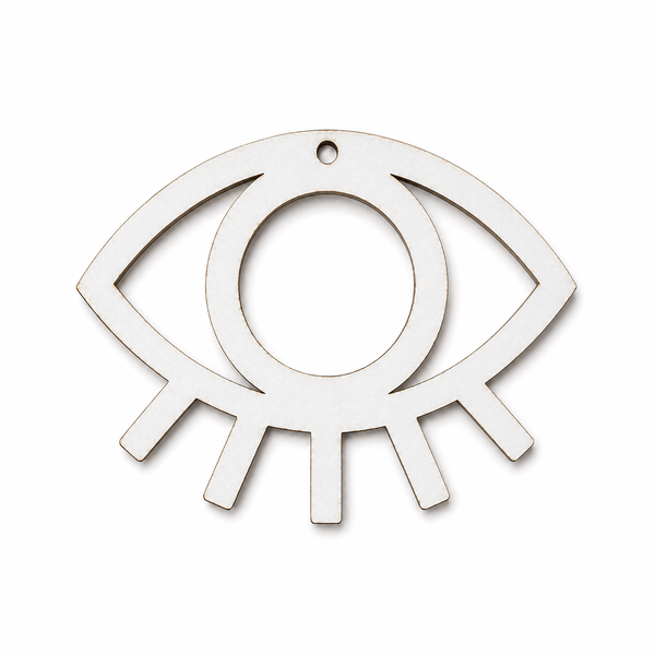 Boho Eye ξύλινο laser cut στοιχείο με βλεφαρίδες και κεντρικό κυκλικό άνοιγμα για DIY λαμπάδες, γούρια και προσωποποιημένες δημιουργίες – So Cute Cut.