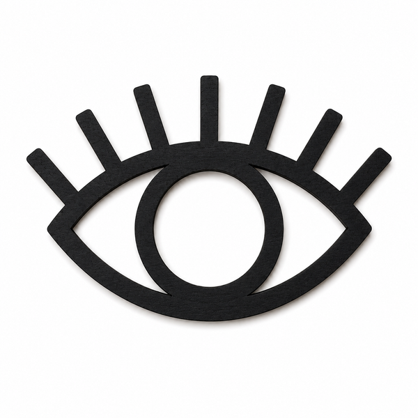 Ξύλινο laser cut στοιχείο Boho Eye with Lashes με βλεφαρίδες και κεντρικό κυκλικό άνοιγμα για DIY λαμπάδες, γούρια, μπομπονιέρες και παιδικές δημιουργίες – So Cute Cut.