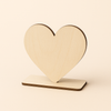 Ξύλινη σιλουέτα καρδιάς 12 cm σε λεπτή βάση από κόντρα πλακέ