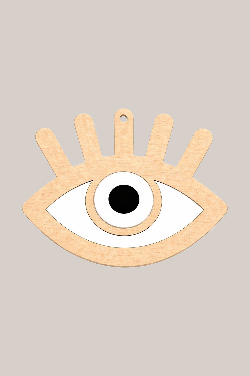 Eyelash Eye Charm Ξύλο & Πλεξιγκλάς – Στοιχείο Μάτι με Βλέφαρα