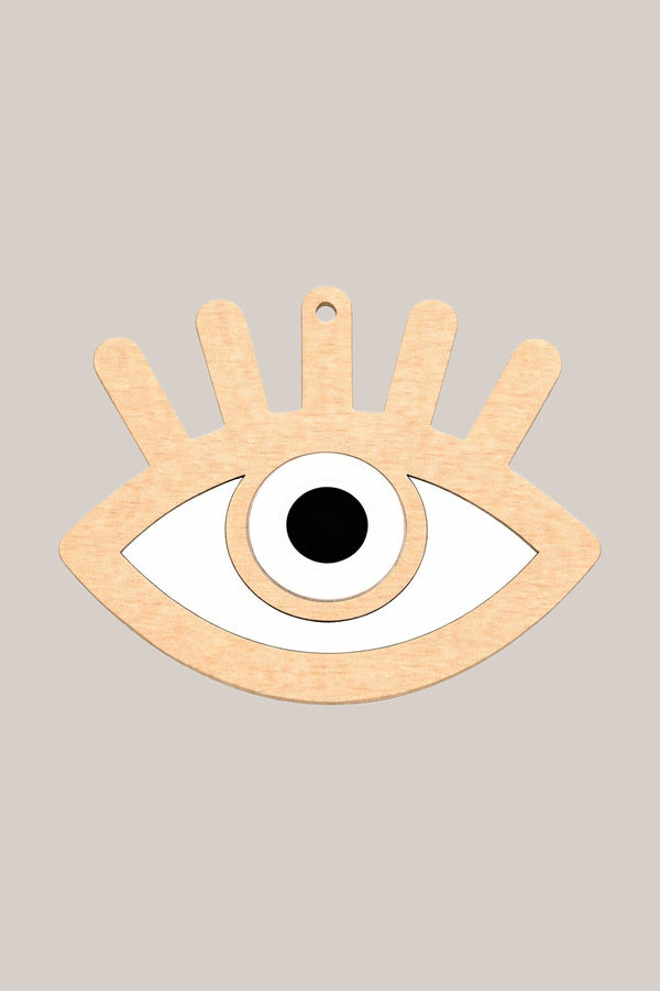 Eyelash Eye Charm Ξύλο & Πλεξιγκλάς – Στοιχείο Μάτι με Βλέφαρα