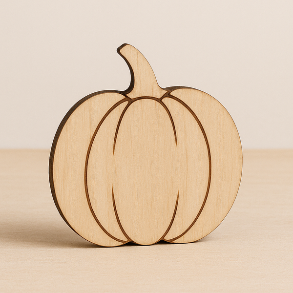 Ξύλινη στρογγυλή κολοκύθα 9 εκ., laser cut, ιδανική για φθινοπωρινή διακόσμηση ή DIY κατασκευές | So Cute Cut

