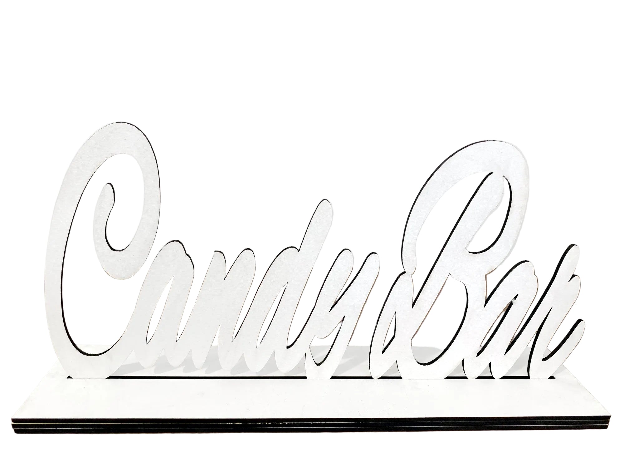 Ξύλινη επιτραπέζια επιγραφή Candy Bar με βάση - So Cute Cut