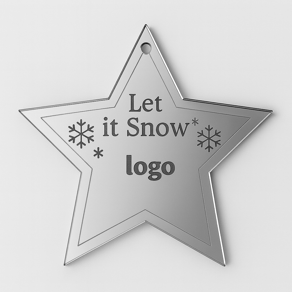 Χριστουγεννιάτικο Στολίδι Αστέρι με Χάραξη & Λογότυπο | So Cute Cut