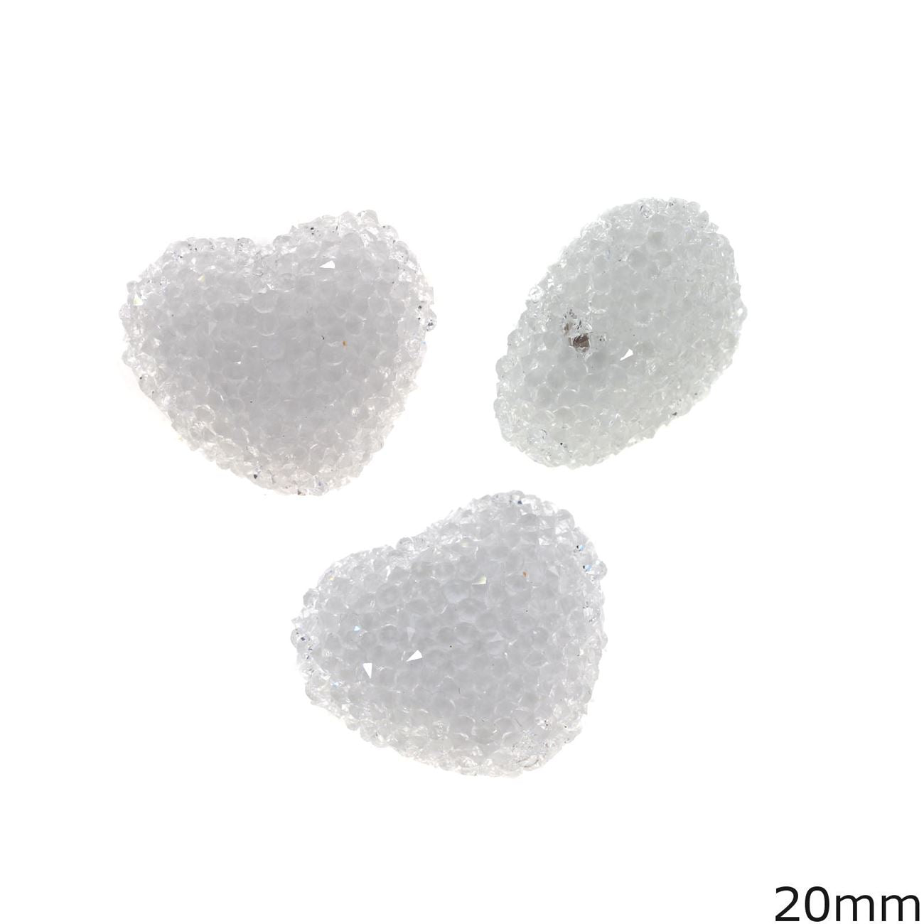 Χάνδρες Shamballa Καρδιά 20mm σε συσκευασία 10 τεμαχίων - So Cute Cut