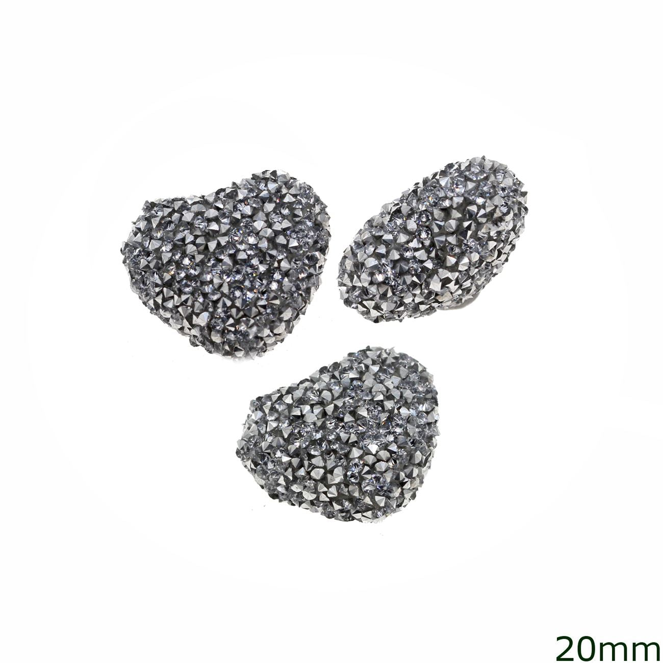 Χάνδρες Shamballa Καρδιά 20mm σε συσκευασία 10 τεμαχίων - So Cute Cut