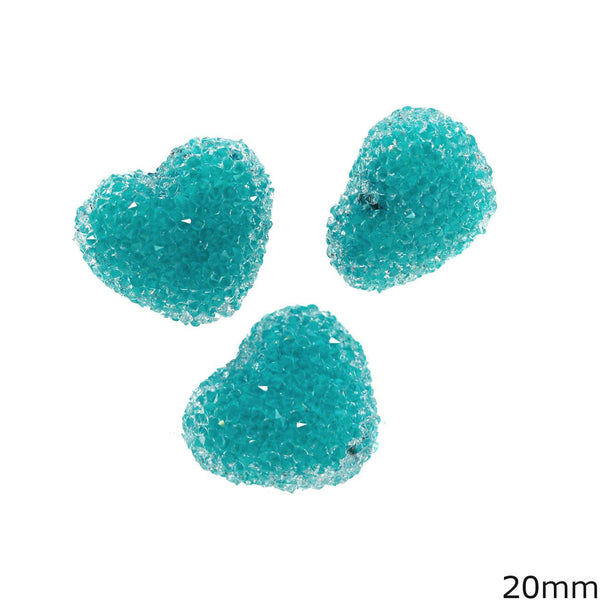 Χάνδρες Shamballa Καρδιά 20mm σε συσκευασία 10 τεμαχίων - So Cute Cut