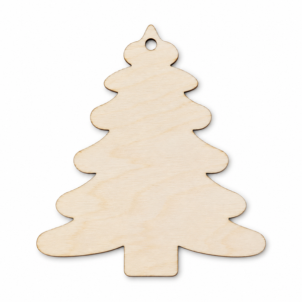 Classic Christmas Tree Laser Cut Shape από MDF σημύδα και λευκό MDF της So Cute Cut σε διάφορα μεγέθη για DIY χριστουγεννιάτικες δημιουργίες.