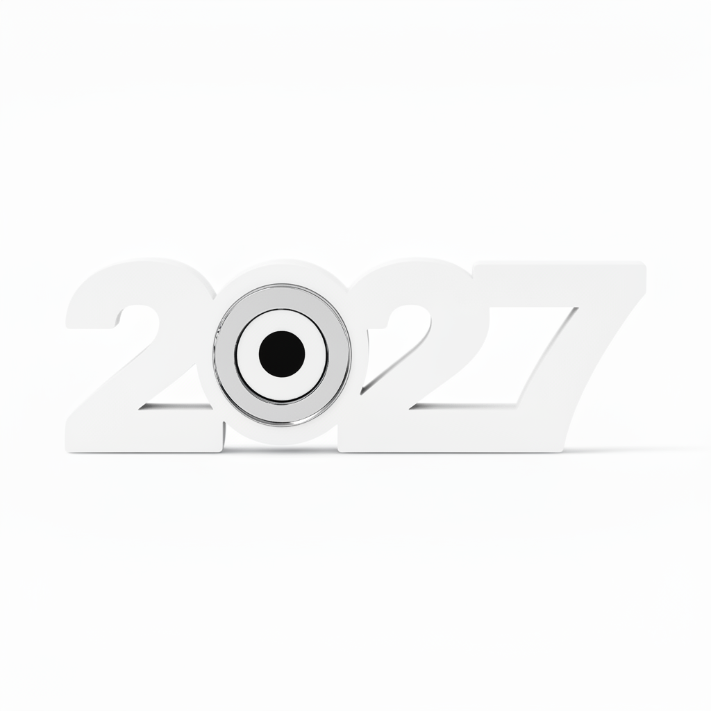 Χειροποίητο γούρι 2027 με ενσωματωμένο μάτι από καθρέφτη,  για εταιρικά δώρα και διακόσμηση νέας χρονιάς, So Cute Cut