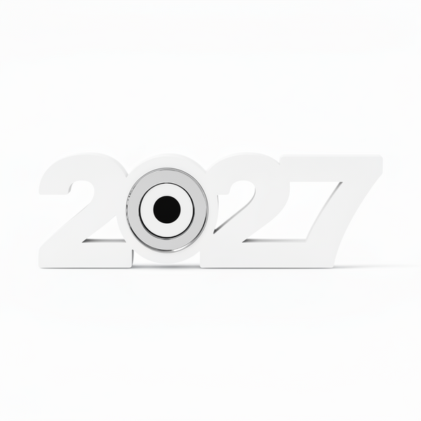 Χειροποίητο γούρι 2027 με ενσωματωμένο μάτι από καθρέφτη,  για εταιρικά δώρα και διακόσμηση νέας χρονιάς, So Cute Cut