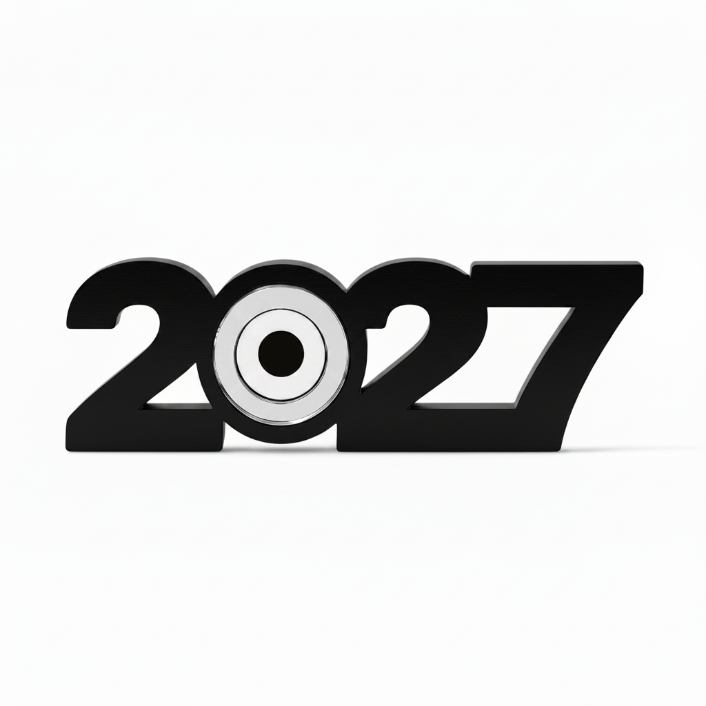 Χειροποίητο γούρι 2027 με ενσωματωμένο μάτι από καθρέφτη,  για εταιρικά δώρα και διακόσμηση νέας χρονιάς, So Cute Cut
