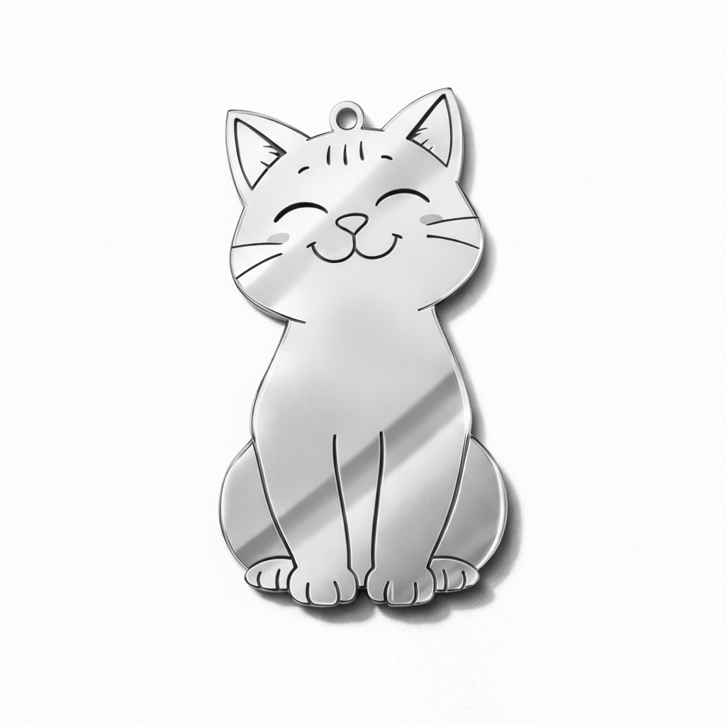 Κρεμαστό γατάκι από plexiglass καθρέφτη με χάραξη – So Cute Cut