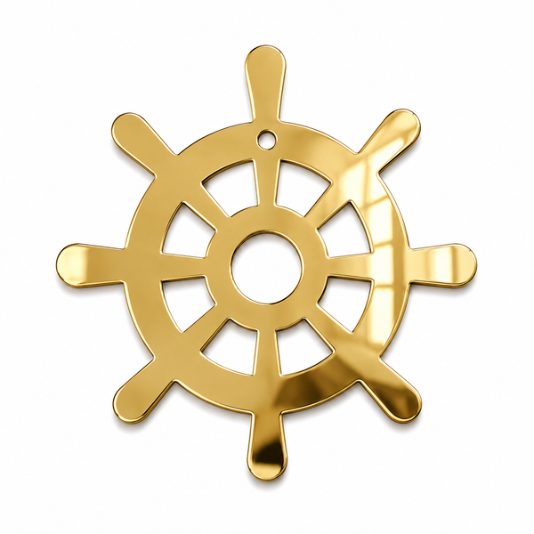 Modern Ship Wheel | Μοντέρνο Ξύλινο & Ακρυλικό Τιμόνι Πλοίου