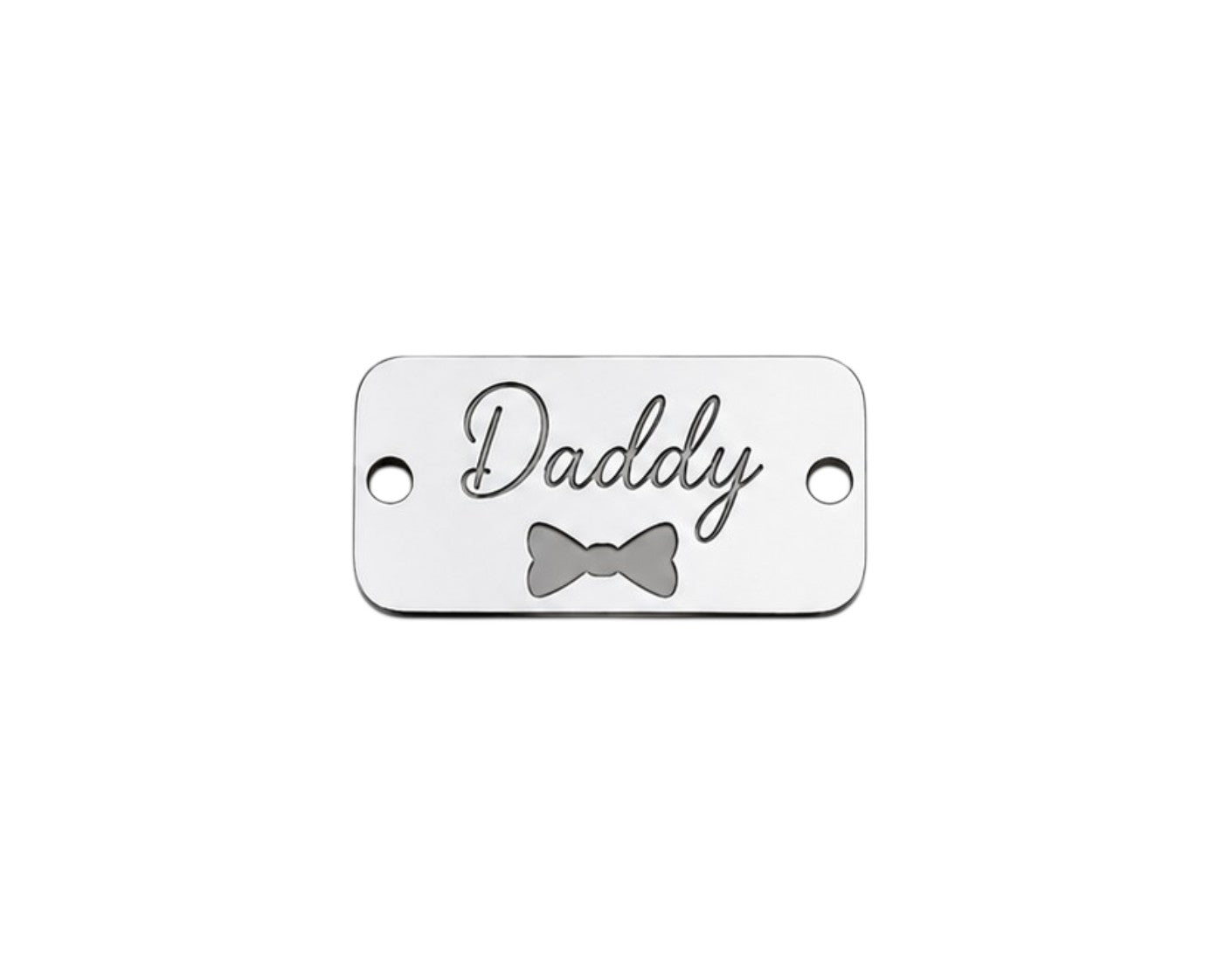 Ορθογώνια στοιχεία βραχιολιού DAD Daddy και Μπαμπάς από ασημί καθρέφτη plexiglass με χάραξη laser