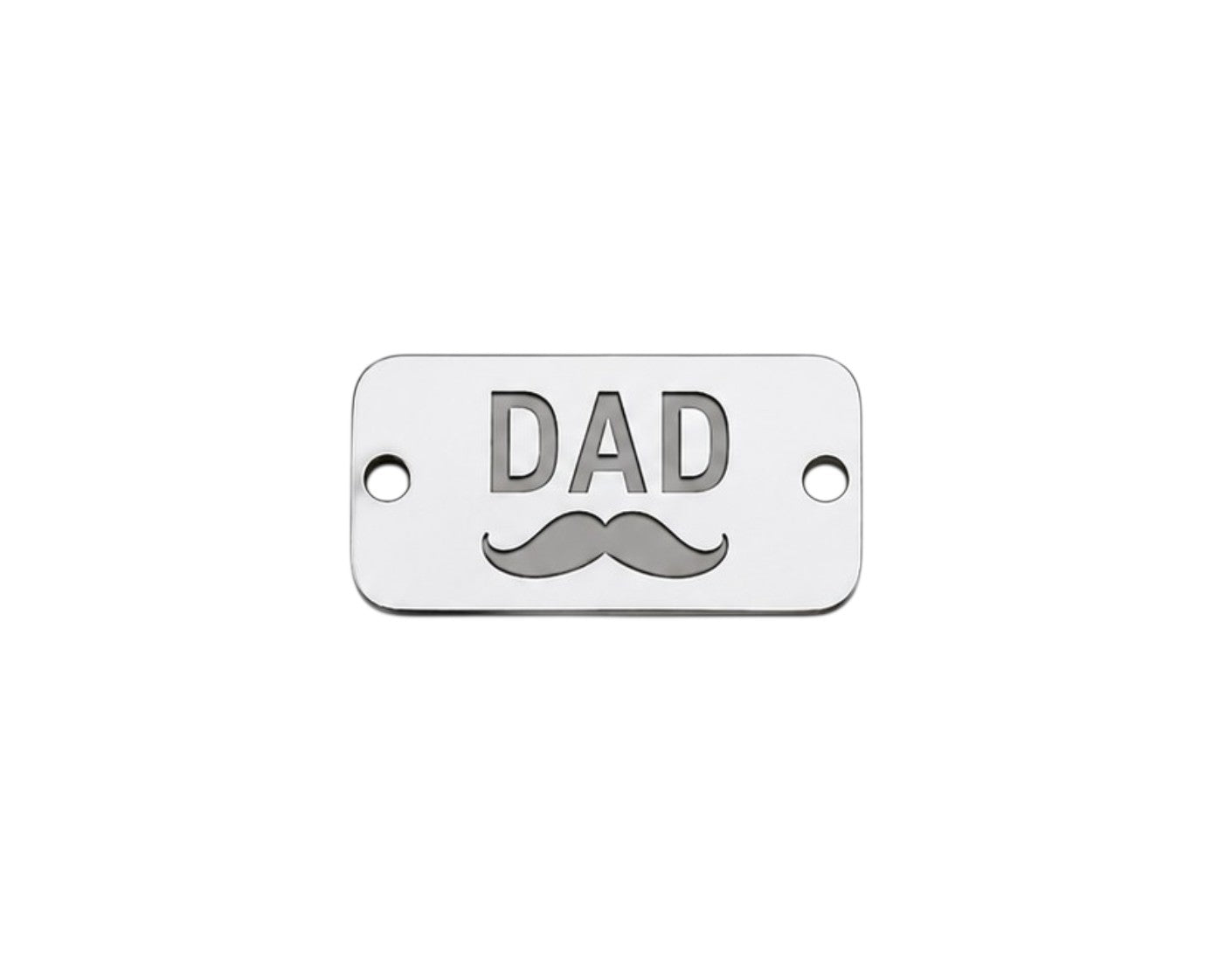 Ορθογώνια στοιχεία βραχιολιού DAD Daddy και Μπαμπάς από ασημί καθρέφτη plexiglass με χάραξη laser