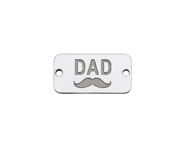 Ορθογώνια στοιχεία βραχιολιού DAD Daddy και Μπαμπάς από ασημί καθρέφτη plexiglass με χάραξη laser