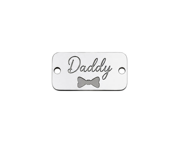 Ορθογώνια στοιχεία βραχιολιού DAD Daddy και Μπαμπάς από ασημί καθρέφτη plexiglass με χάραξη laser