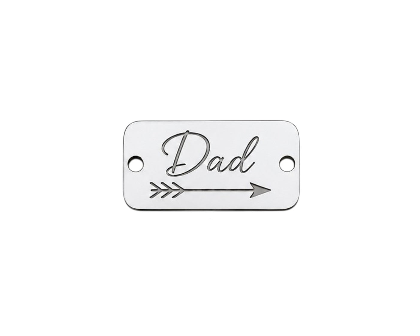 Ορθογώνια στοιχεία βραχιολιού DAD Daddy και Μπαμπάς από ασημί καθρέφτη plexiglass με χάραξη laser