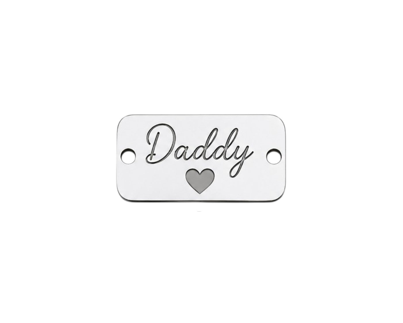 Ορθογώνια στοιχεία βραχιολιού DAD Daddy και Μπαμπάς από ασημί καθρέφτη plexiglass με χάραξη laser