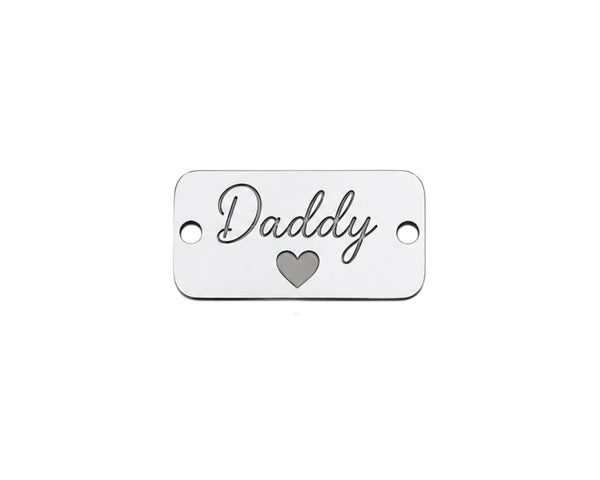 Ορθογώνια στοιχεία βραχιολιού DAD Daddy και Μπαμπάς από ασημί καθρέφτη plexiglass με χάραξη laser