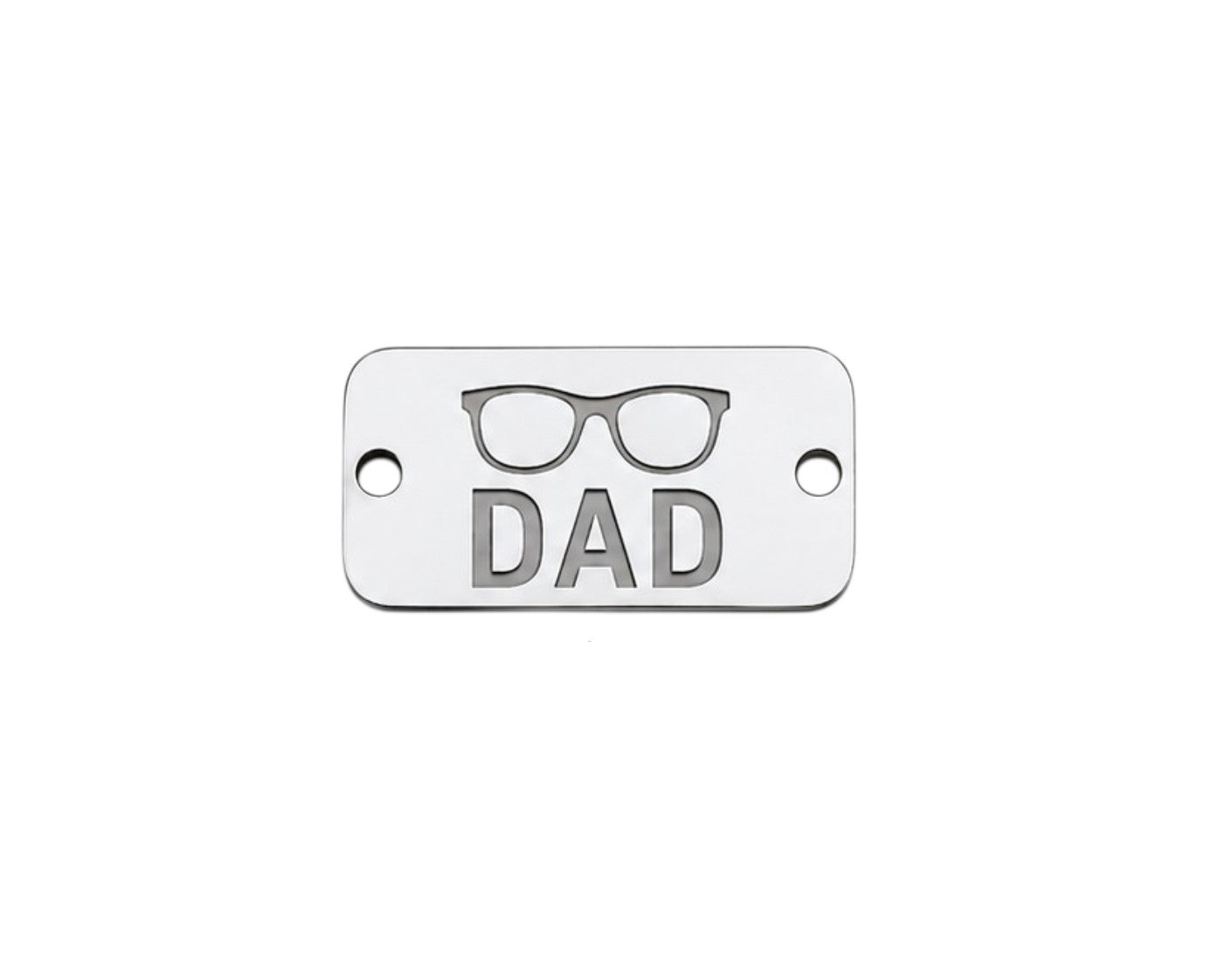 Ορθογώνια στοιχεία βραχιολιού DAD Daddy και Μπαμπάς από ασημί καθρέφτη plexiglass με χάραξη laser