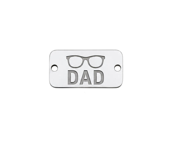 Ορθογώνια στοιχεία βραχιολιού DAD Daddy και Μπαμπάς από ασημί καθρέφτη plexiglass με χάραξη laser