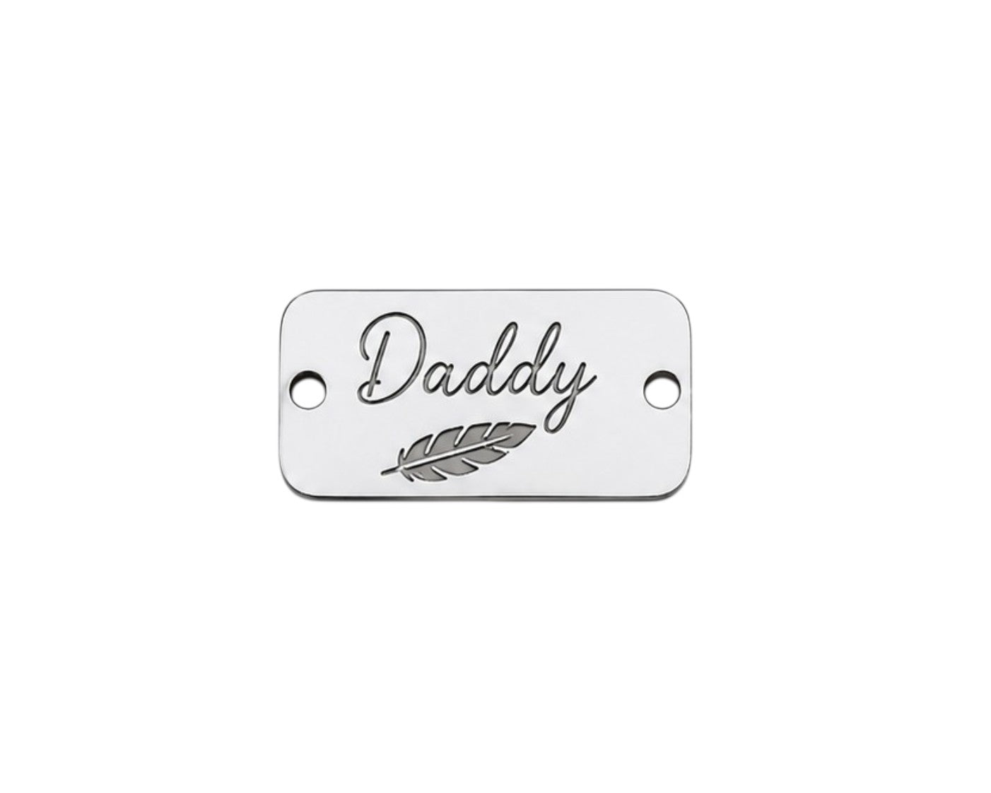 Ορθογώνια στοιχεία βραχιολιού DAD Daddy και Μπαμπάς από ασημί καθρέφτη plexiglass με χάραξη laser