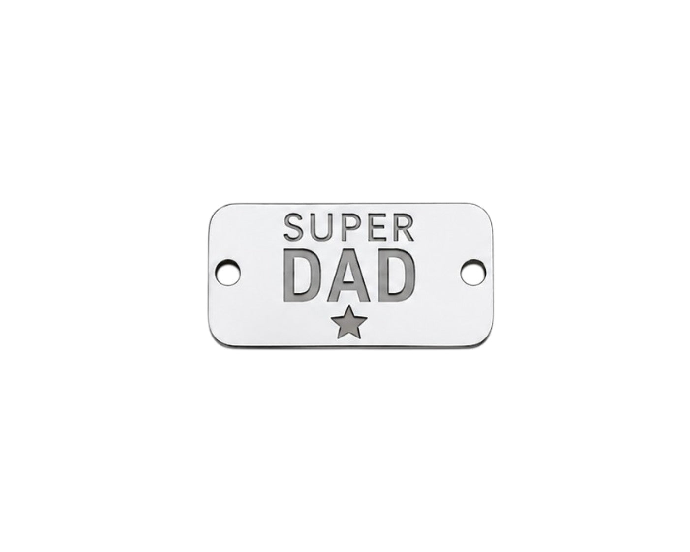 Ορθογώνια στοιχεία βραχιολιού DAD Daddy και Μπαμπάς από ασημί καθρέφτη plexiglass με χάραξη laser