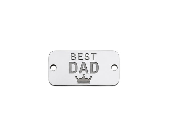 Ορθογώνια στοιχεία βραχιολιού DAD Daddy και Μπαμπάς από ασημί καθρέφτη plexiglass με χάραξη laser