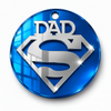 Ακρυλικό στρογγυλό κρεμαστό στοιχείο Dad Hero 6cm με συνδυασμό καθρεφτών plexiglass για μπρελόκ, λαμπάδες και χειροποίητες δημιουργίες So Cute Cut.