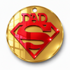 Ακρυλικό στρογγυλό κρεμαστό στοιχείο Dad Hero 6cm με συνδυασμό καθρεφτών plexiglass για μπρελόκ, λαμπάδες και χειροποίητες δημιουργίες So Cute Cut.