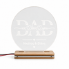 Φωτιστικό LED plexiglass DAD We Love You με χάραξη και προσωποποίηση ονομάτων παιδιών σε ξύλινη χειροποίητη βάση, so cute cut
