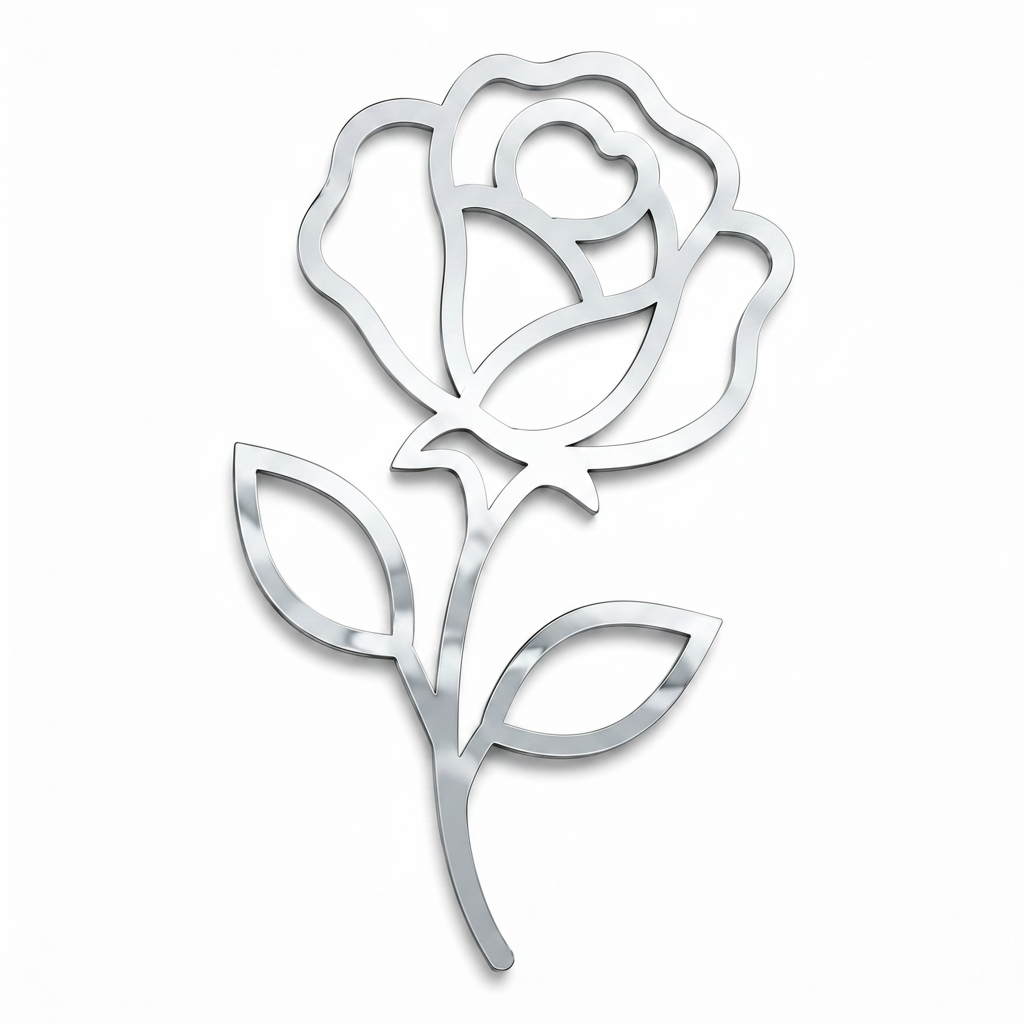 Rose Minimal | Laser Cut Σιλουέτα Τριαντάφυλλο