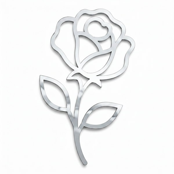 Rose Minimal | Laser Cut Σιλουέτα Τριαντάφυλλο