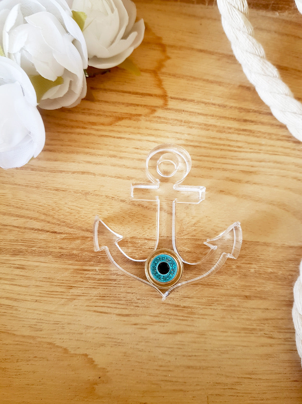 Άγκυρα από  πλεξιγκλάς με μάτι χρυσού καθρέφτη 5 εκ για diy κατασκευές και μπομπονιέρες- So Cute Cut