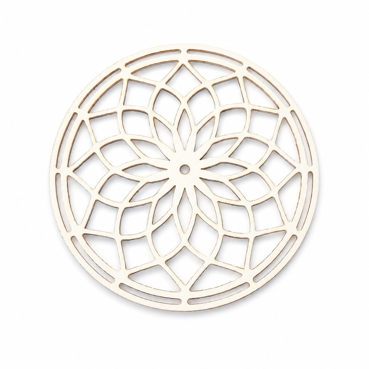Ξύλινο στοιχείο ονειροπαγίδα Lotus Dreamcatcher από MDF για DIY κατασκευές, μπομπονιέρες, macramé, λαμπάδες και διακοσμητικές δημιουργίες.
