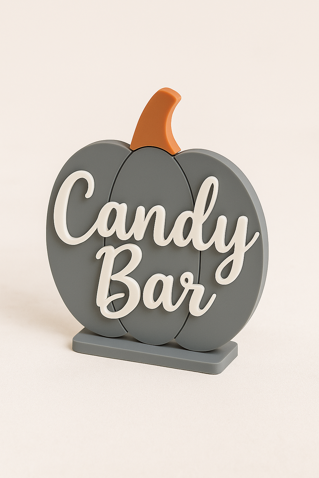 Plexiglass κολοκύθα με φράση Candy Bar, 20 εκ., ιδανική για candy table ή φθινοπωρινή διακόσμηση | So Cute Cut