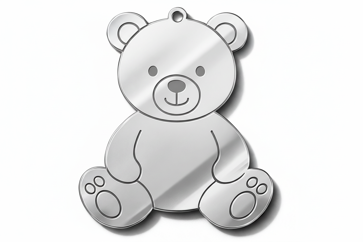 Κρεμαστό Plexi Αρκουδάκι με Χάραξη – Καθρέφτης